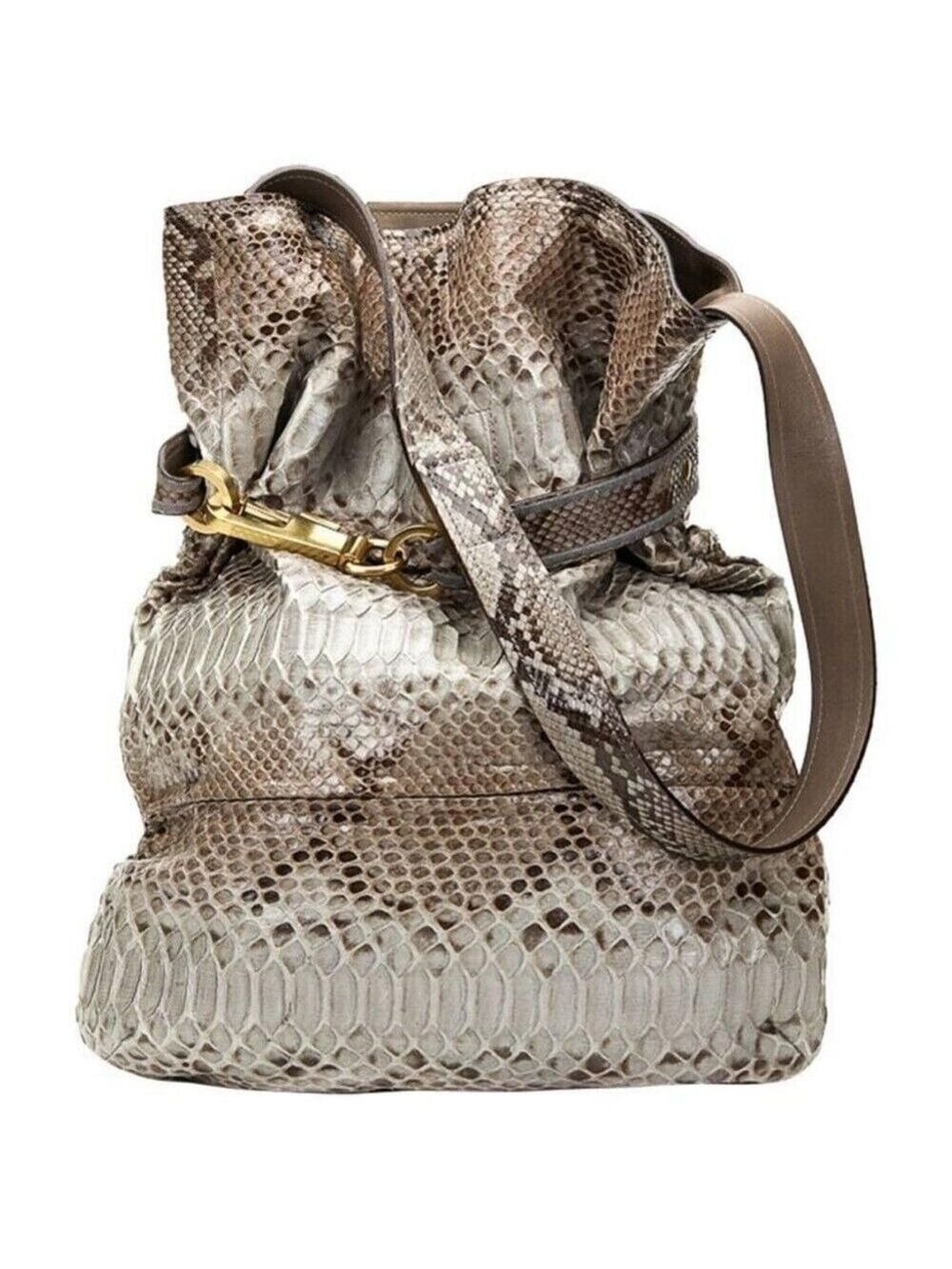 Chloe - Joan Bucket Bag Taupe Python Leather AUTHENTIC Rare 2000 Vintage